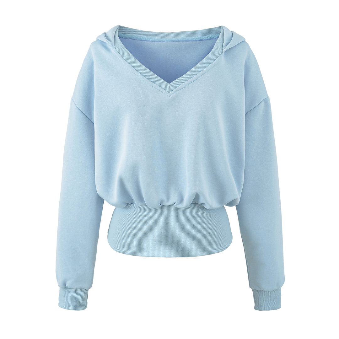 Women's Comfort Lounge Set with Short V Hooded Sweatshirt and High-Cut Wide-Leg Joggers Mune Fashion