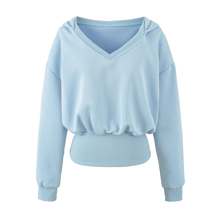Women's Comfort Lounge Set with Short V Hooded Sweatshirt and High-Cut Wide-Leg Joggers Mune Fashion