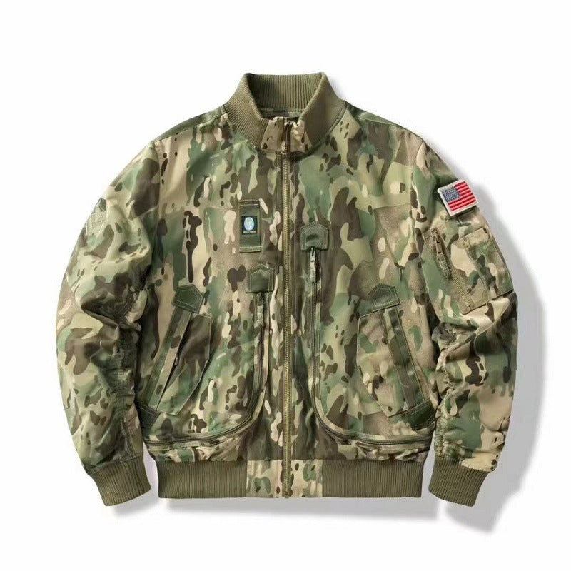 Men's bomber jacket pilot style lightly padded with two-way zipper and arm pocket Mune Fashion