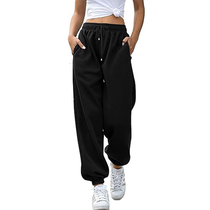 Ladies nan Cozy Sweat Palazzo Pants with high comfort waistband, integrated drawstring and gathered ankle cuffs Mune Fashion