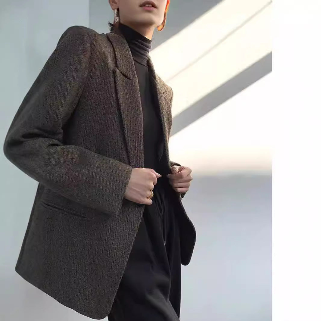 Ladies Elegant Wool Blazer Mune Fashion
