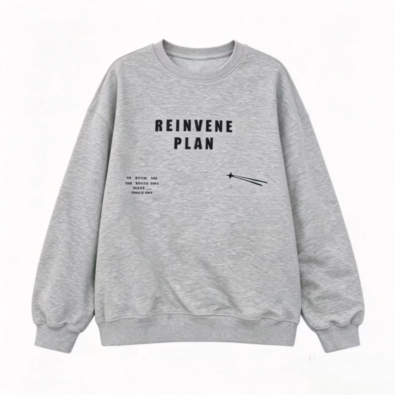 Unisex Oversize Sweatshirt with Round Neck, Statement Print and French Terry Inner Lining Mune Fashion