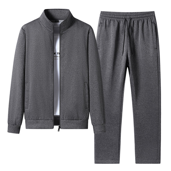 Men's sporty training set with stand-up collar jacket, full zip and elastic jogging pants Mune Fashion