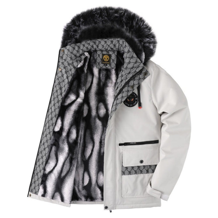 Men's Functional Jacket with Faux Fur Collar Mune Fashion