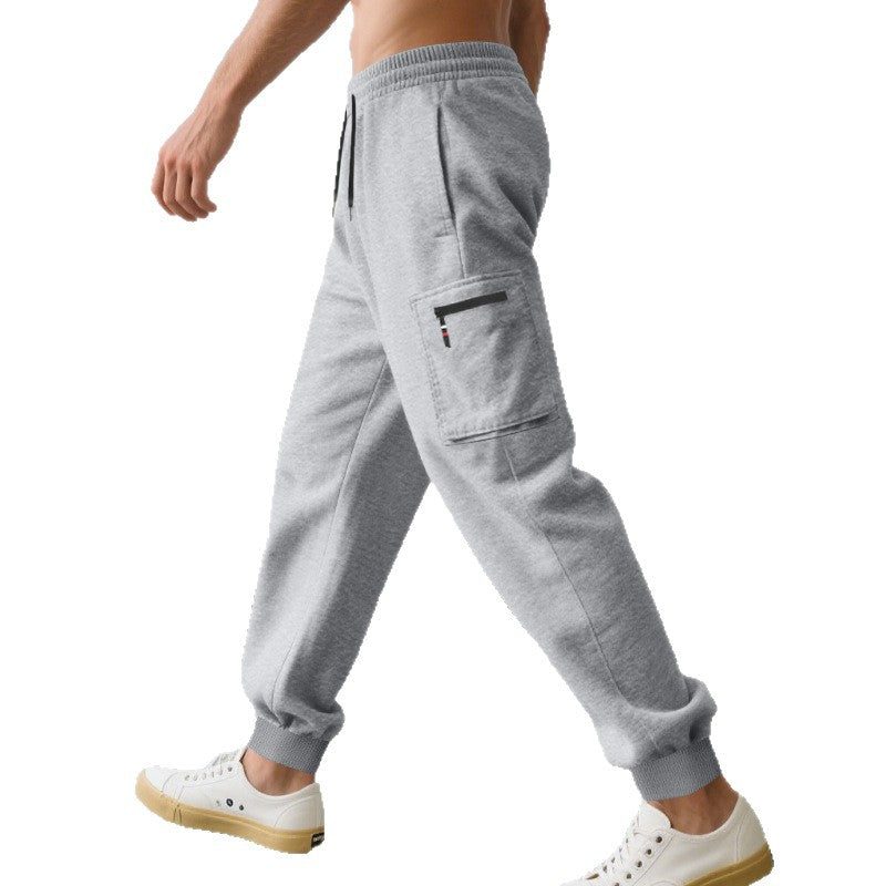Men's Cargo Jogging Pants with Elastic Drawstring, Brushed Waistband and Patch Cargo Pocket Mune Fashion