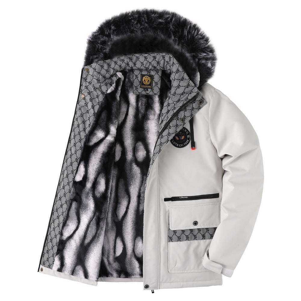 Men's padded winter parka with faux fur hood, thermal insulation, and multifunctional pockets Mune Fashion