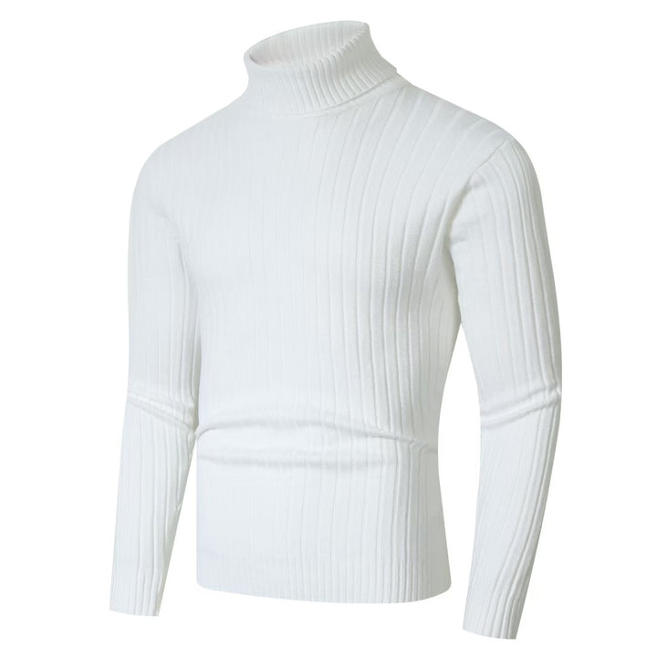 Men's fitted turtleneck sweater in ribbed fine knit Mune Fashion