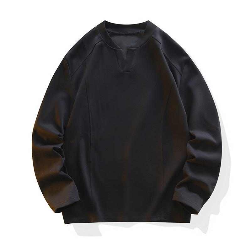 Men's Loose-Fit Long Sleeve Sweatshirt with V-Inset and Raglan Sleeves Mune Fashion