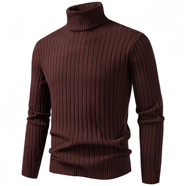 Men's fitted turtleneck sweater in ribbed fine knit Mune Fashion