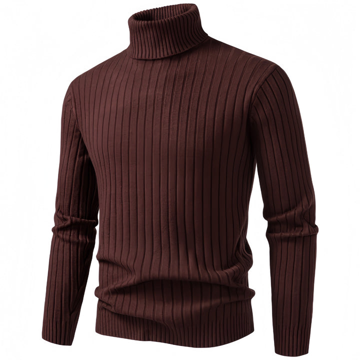 Men's fitted turtleneck sweater in ribbed fine knit Mune Fashion