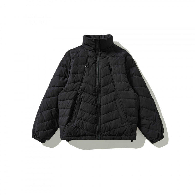 Unisex Padded Quilted Jacket with High Collar, Drawstring Hem and Elastic Cuffs Mune Fashion