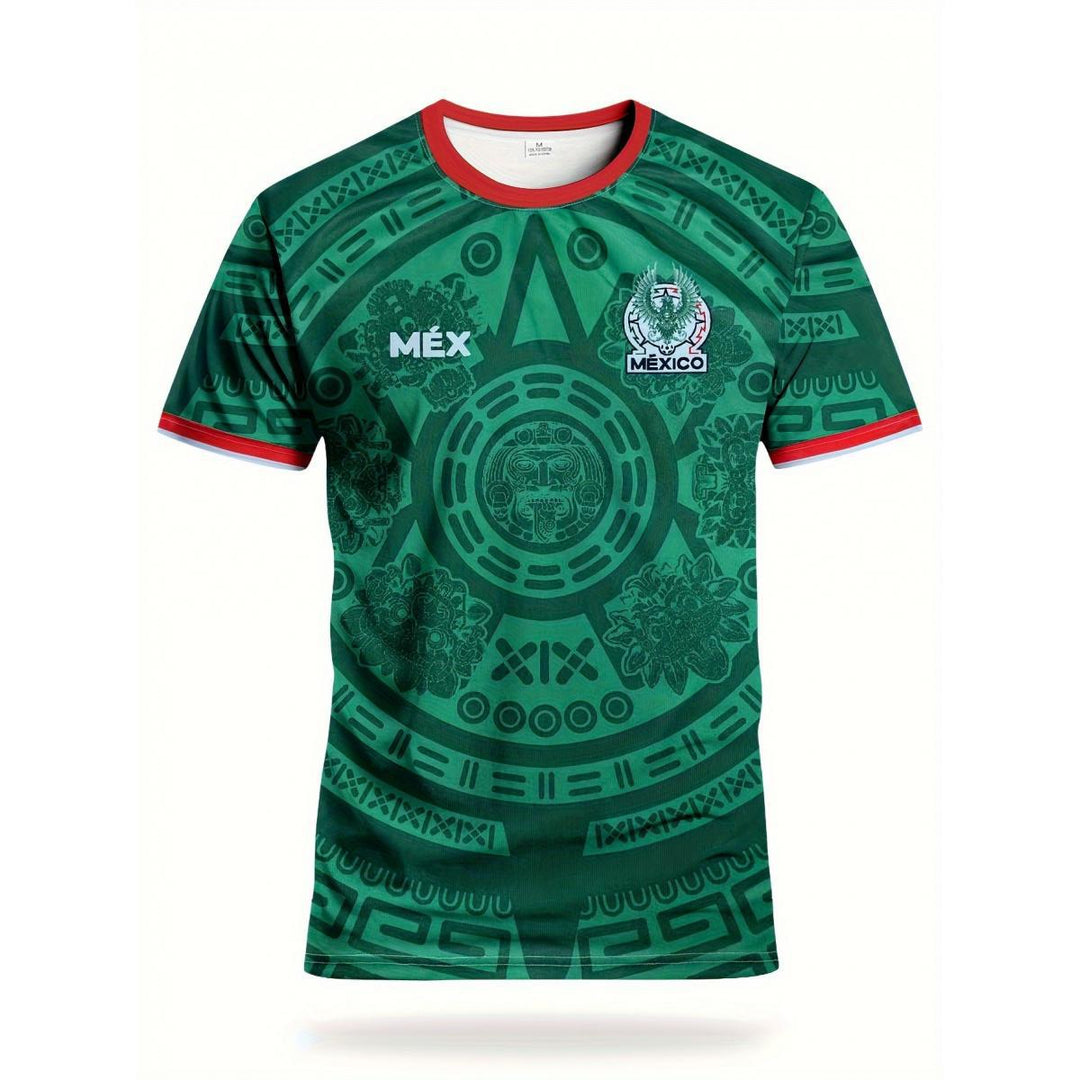 Unisex stylish soccer jersey with Aztec motif and breathable functional polyester Mune Fashion