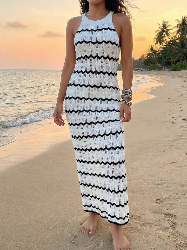 Women’s Sheath Dress with Wave Pattern Mune Fashion