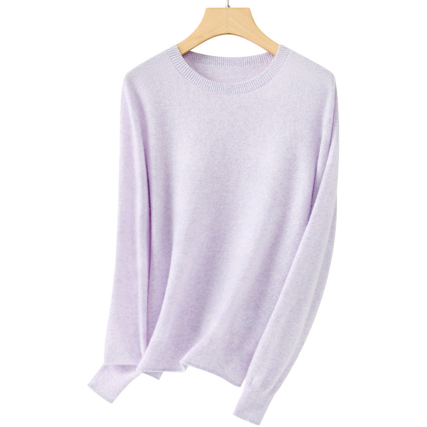 Women Fine Round Neck Fine Knit Sweater with Light Oversize Fit Mune Fashion
