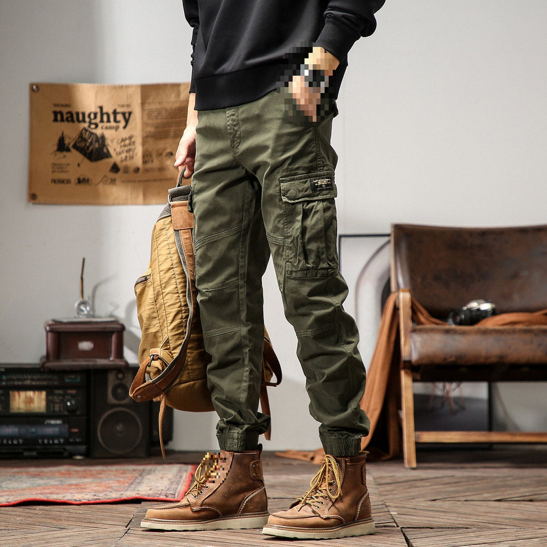 Men's Technical Cargo Jogging Pants with Reinforced Knee Areas, Multi-Pockets & Elastic Cuff
