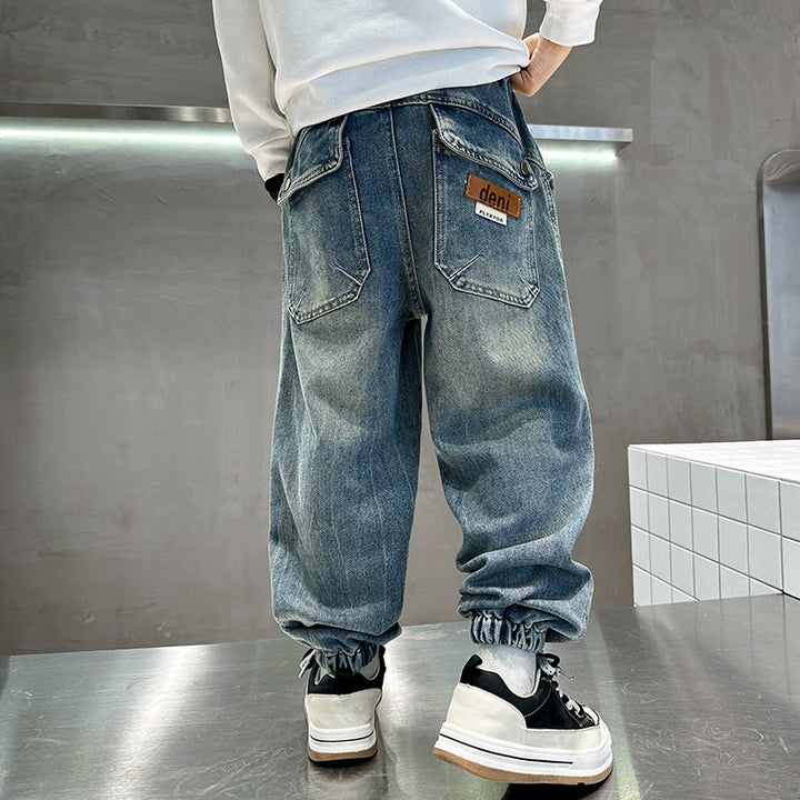 Men's Casual Baggy Jeans with Elastic Waist Mune Fashion