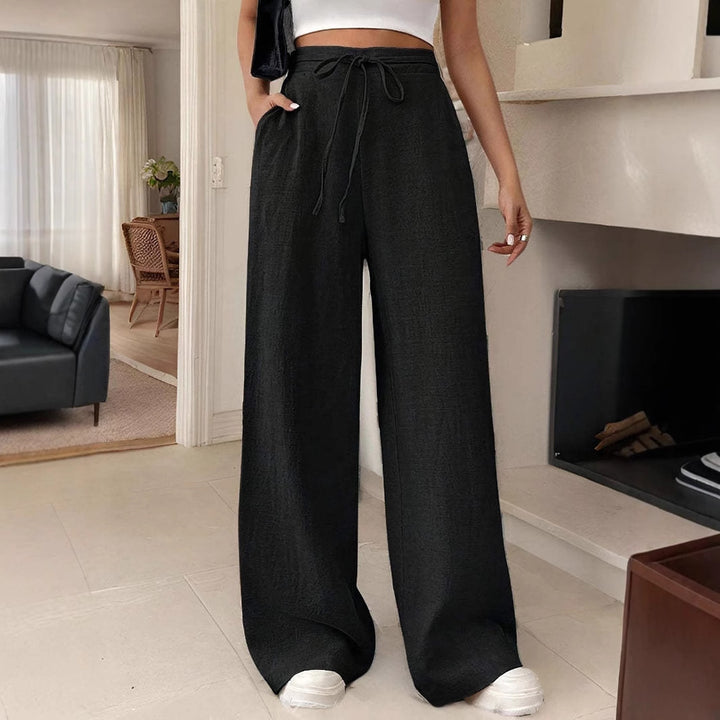 Women's trendy palazzo pants with elastic waistband