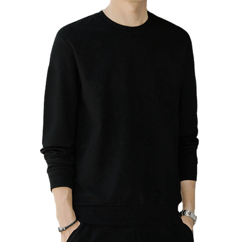 Men's Minimalist Cotton Sweatshirt with Crew Neck and Ribbed Cuffs Mune Fashion