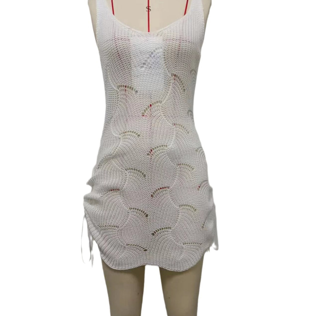 Women's Crochet Beach Dress with Adjustable Straps Mune Fashion