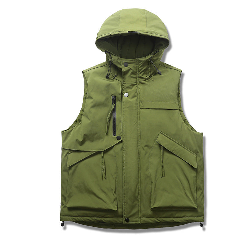 Men's Multifunctional Padded Vest with Hood Mune Fashion