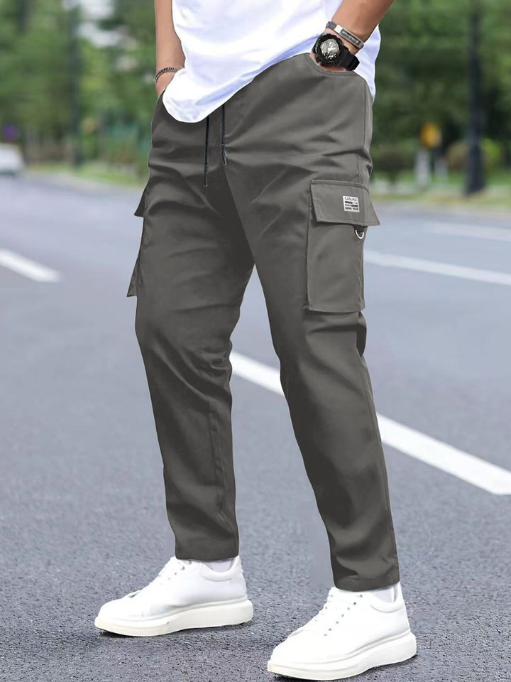 Men's Lightweight Technical Cargo Pants with Drawstring Waist, D-Ring & Large Flap Pockets Mune Fashion