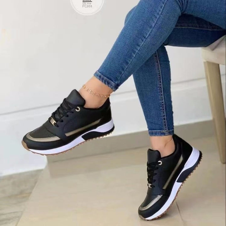 Damen Komfort-Keil-Sneaker im Retro-Sportstil Mune Fashion