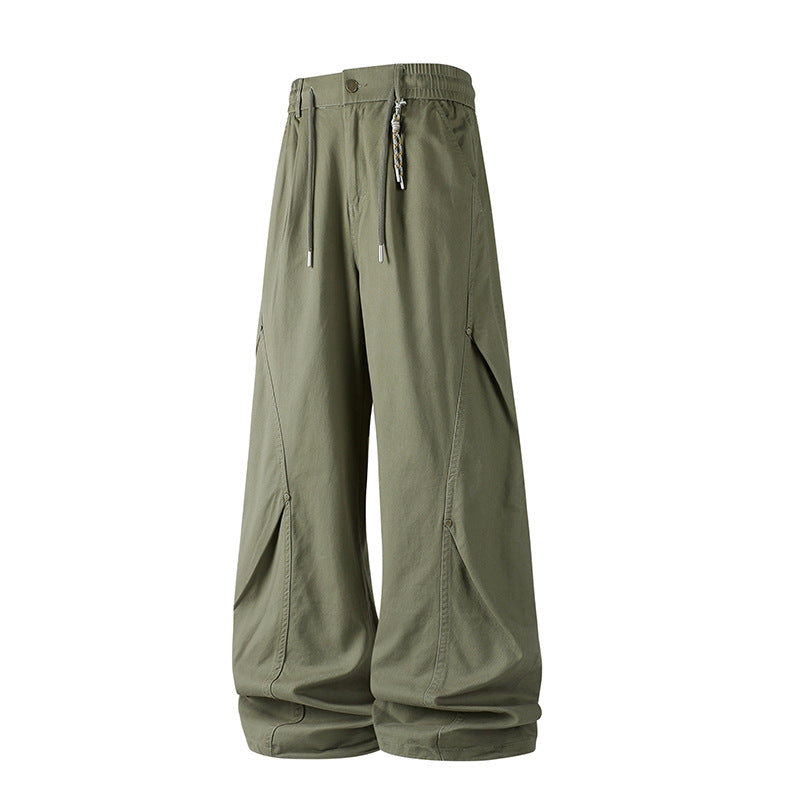 Damen Extraweite Tech‑Cargo‑Hose im Palazzoschnitt mit Elastikbund und Multifunktions‑Taschen Mune Fashion
