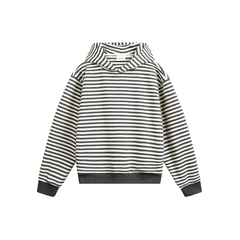 Unisex Striped Hoodie in Boxy Cut with Raglan Sleeves Mune Fashion