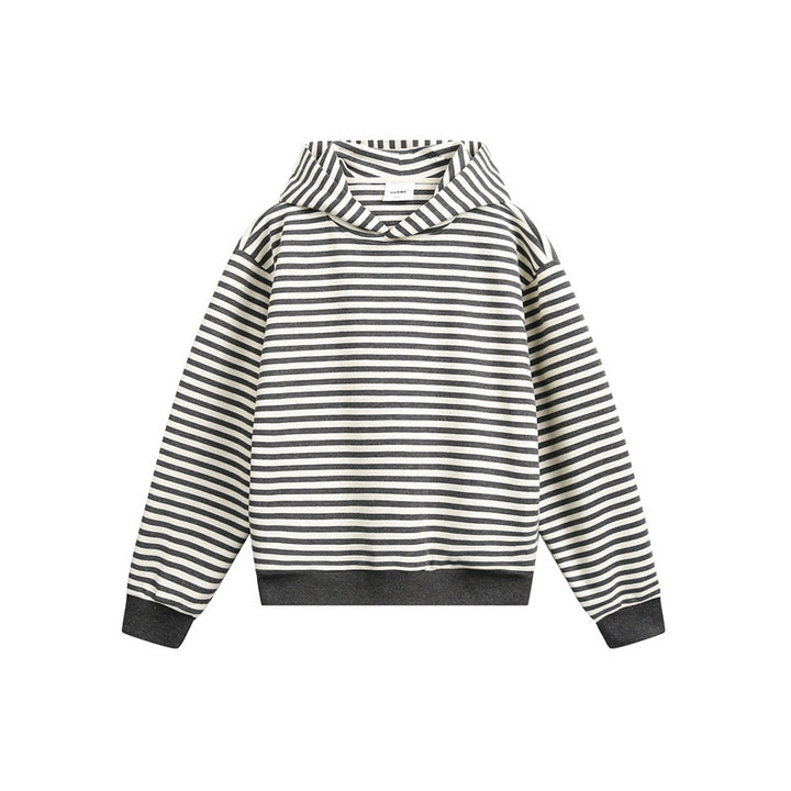 Unisex Striped Hoodie in Boxy Cut with Raglan Sleeves Mune Fashion