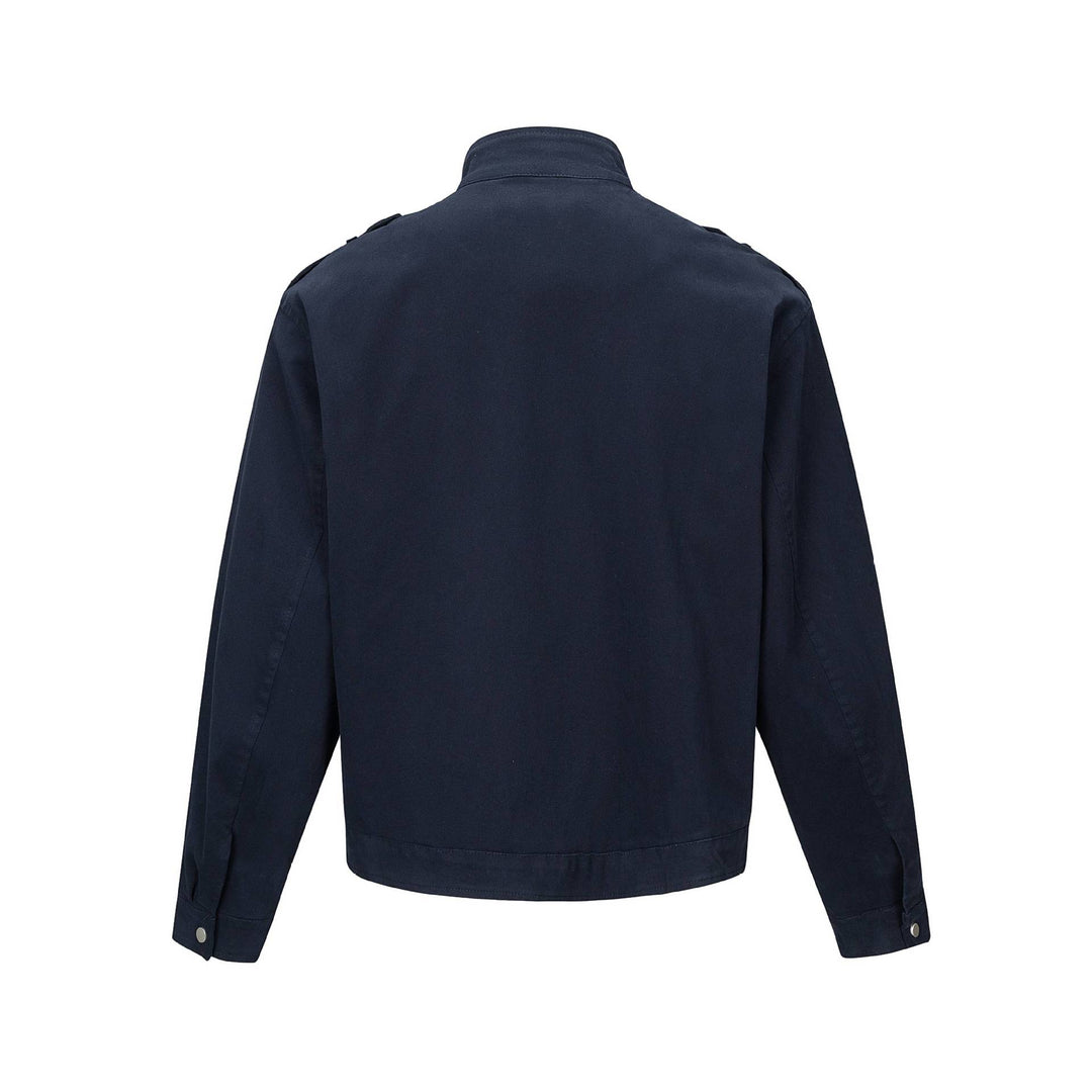 Men's short jacket in field style with funnel collar, shoulder flaps, and utility pockets Mune Fashion