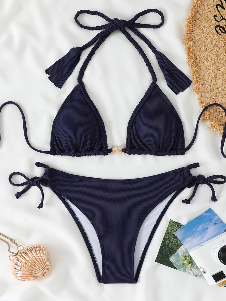 Women's swimsuit set with fringed details and adjustable straps Mune Fashion