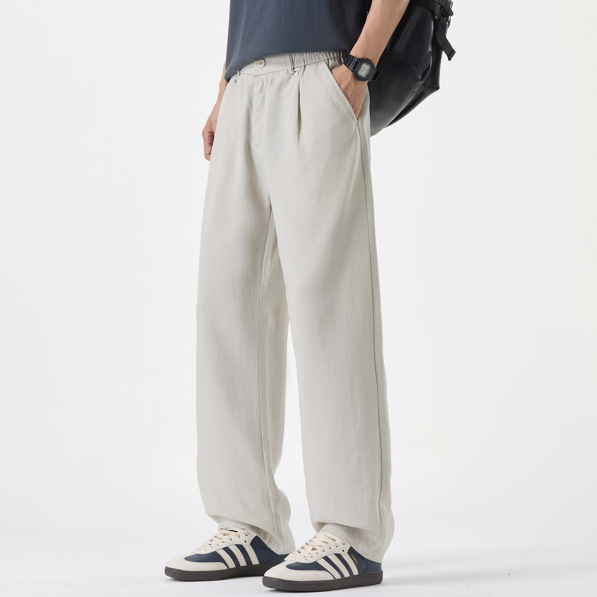 Men's wide pleated trousers in relaxed fit made of cotton twill Mune Fashion