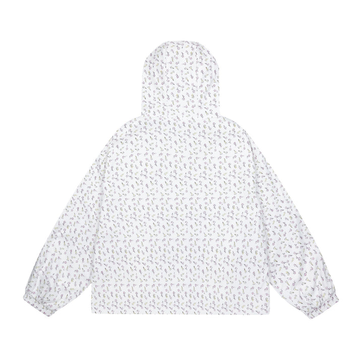 Women’s lightweight hooded jacket with floral allover print and elastic cuffs Mune Fashion