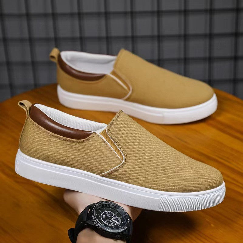 Men's nan Canvas Slip-On Sneaker with elastic inserts, padded heel collar and lightweight EVA sole Mune Fashion