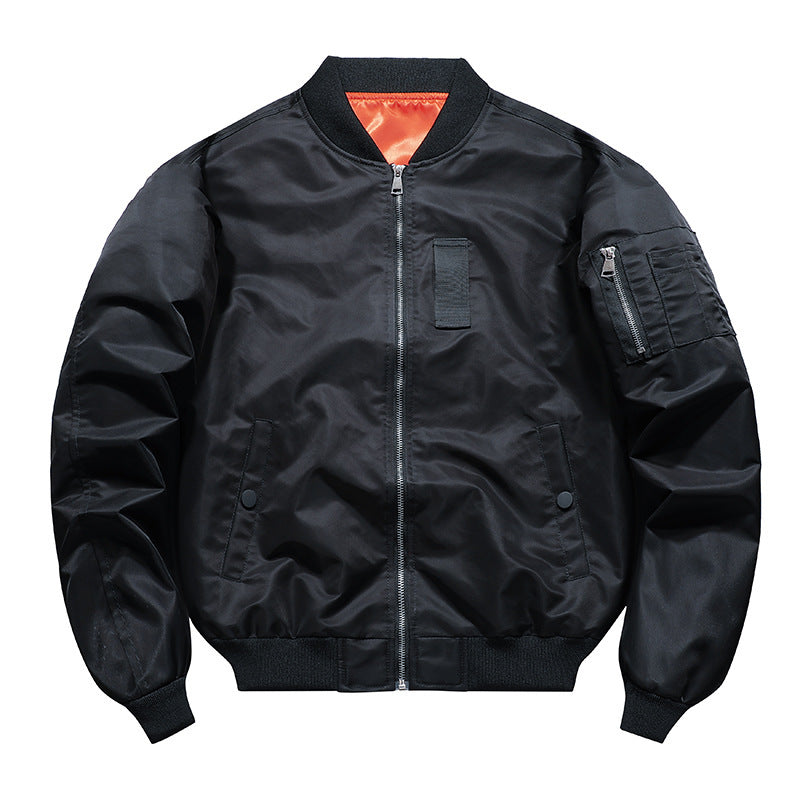 Men's Lightweight Flight Bomber Jacket with Water-Repellent Shell and Contrast Lining Mune Fashion