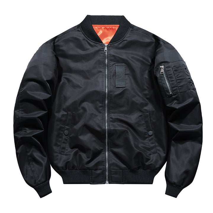 Men's Lightweight Flight Bomber Jacket with Water-Repellent Shell and Contrast Lining Mune Fashion