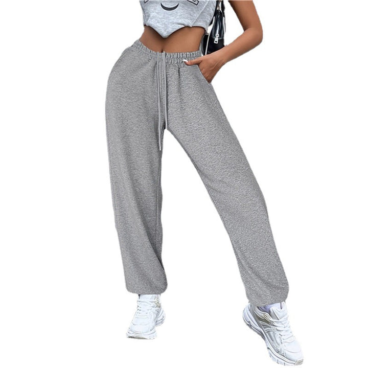 Women's high-waisted jogging pants with side statement print and elastic waistband Mune Fashion