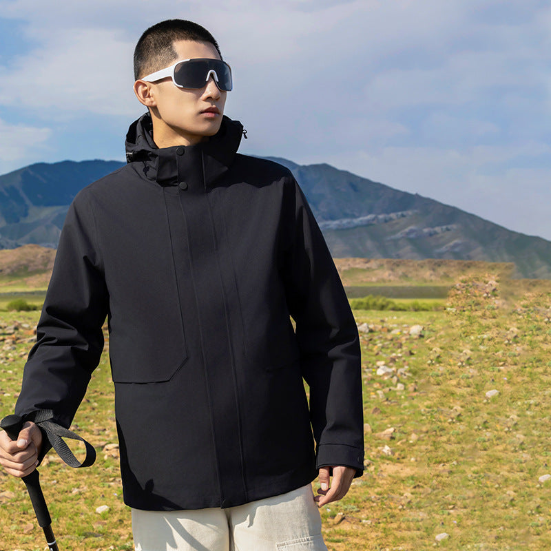 Men's Lightweight Waterproof Parka with Adjustable Hood and Concealed Zipper Mune Fashion