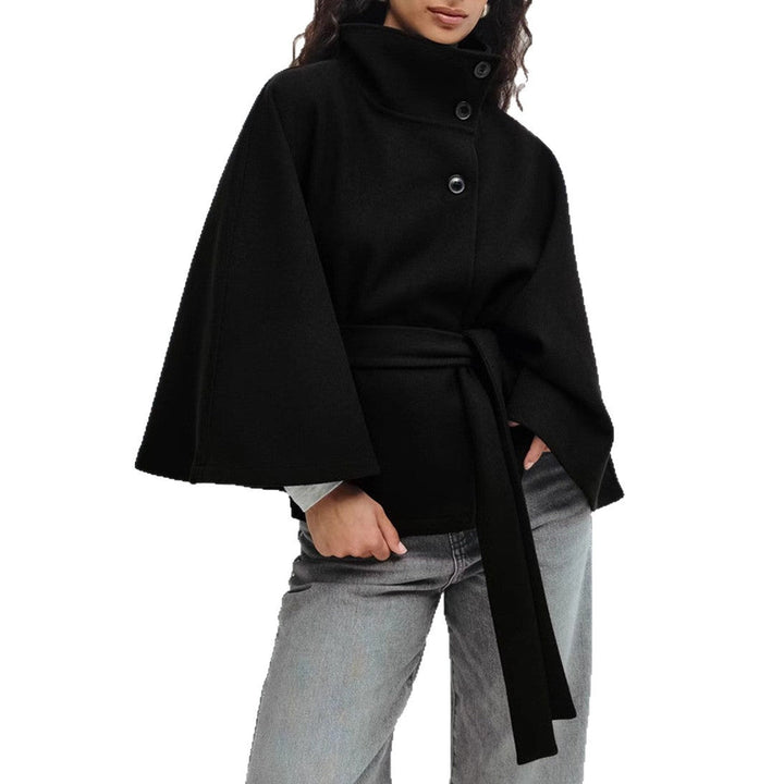 Women’S Wrap Jacket with Elegant Stand-Up Collar and Wide-Cut Sleeves Mune