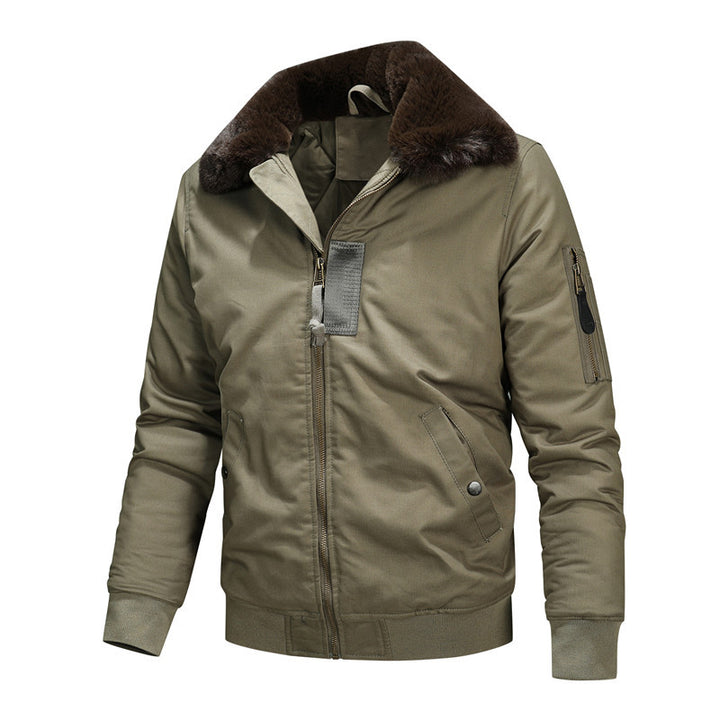 Men's canvas blouson with contrast sherpa collar and concealed utility pockets Mune Fashion