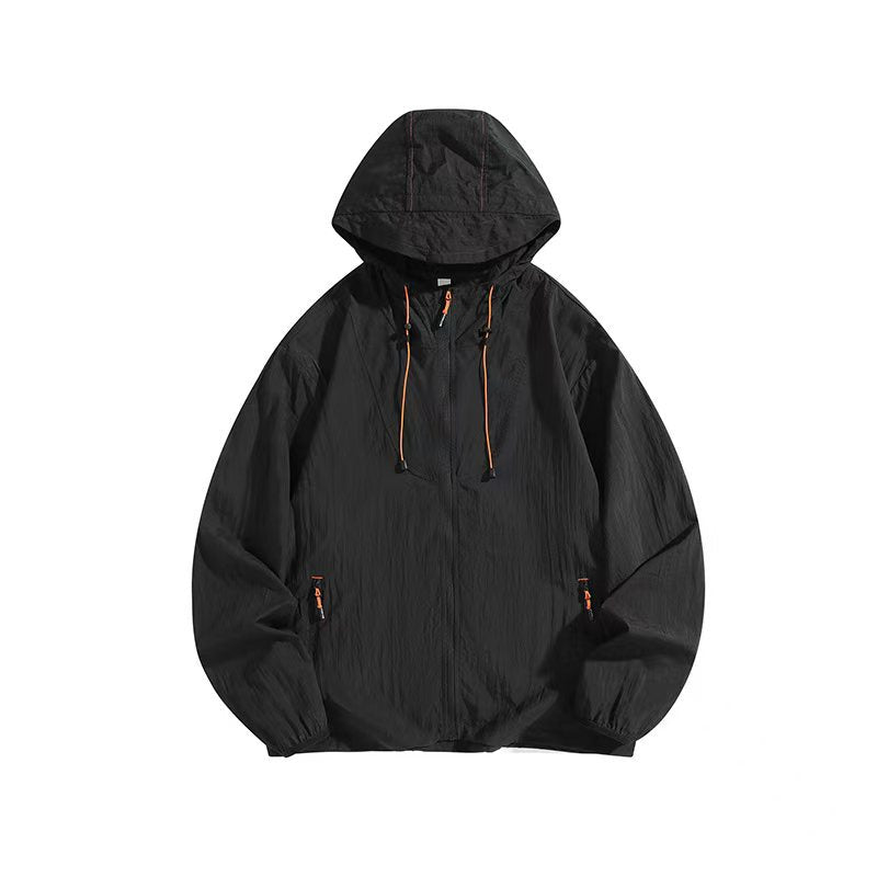 Men's Lightweight Outdoor Jacket with Hood and Practical Zipper Pockets Mune Fashion