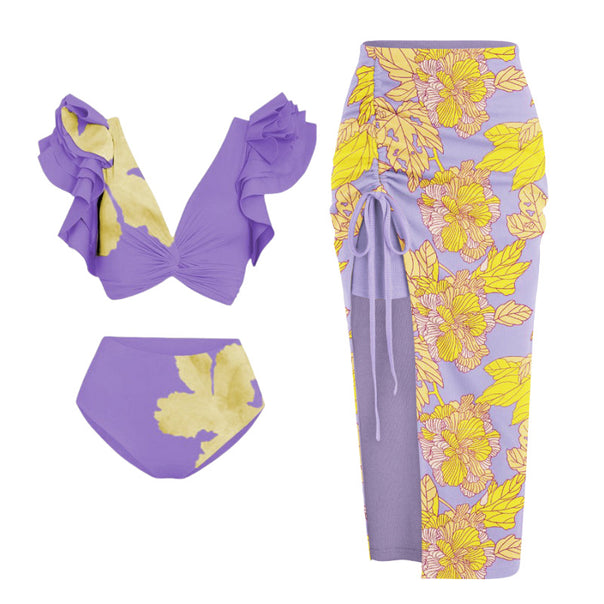 Women's bikini set with voluminous ruffles and asymmetrical design Mune Fashion
