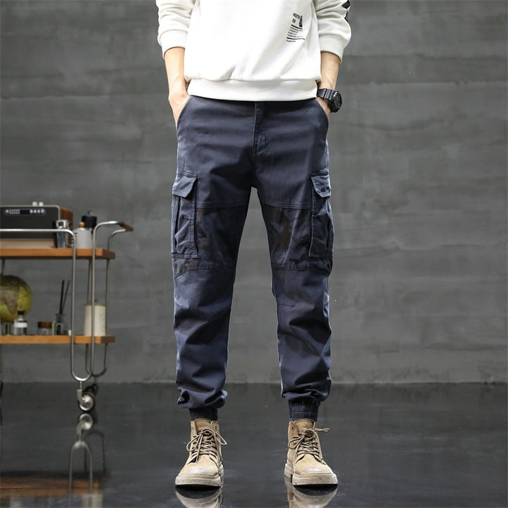 Men's Cargo Jogging Pants with Camouflage Knee Insert & Elastic Cuffs Mune Fashion