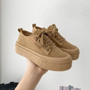 Women's Platform Sneakers with luxurious suede upper material and trendy lace-up design Mune Fashion