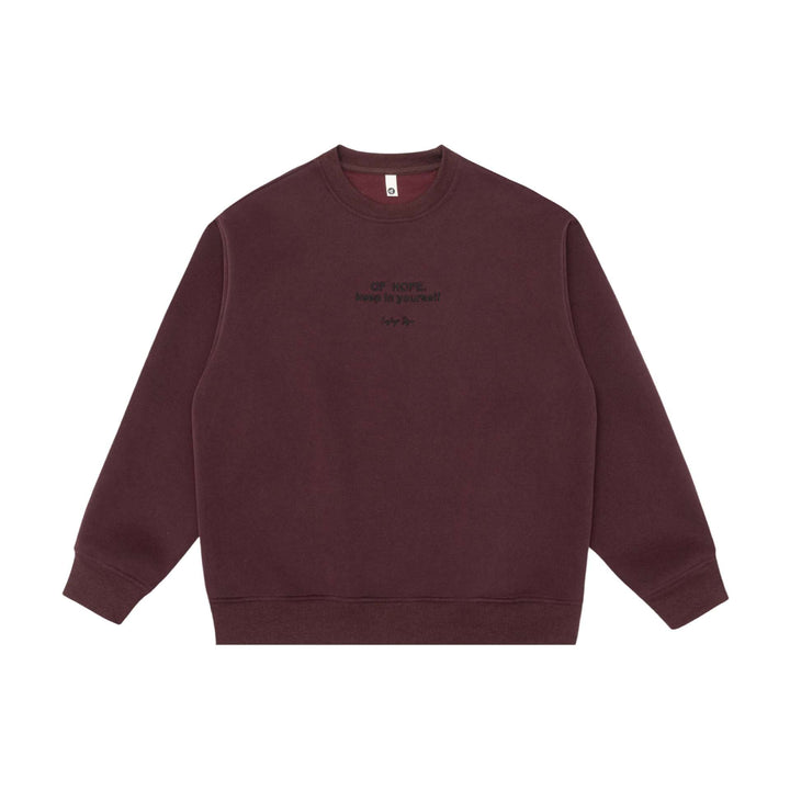 Unisex Oversize Round Neck Sweatshirt with Mini Statement Embroidery Mune Fashion