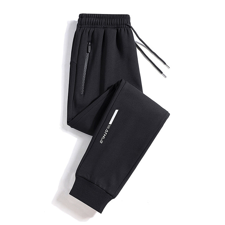 Men's Sporty Jogging Pants with Zipper Pocket, Drawstring, and Elastic Cuffs Mune Fashion