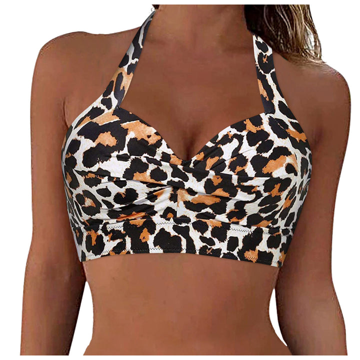 Women's Sporty Bikini Top with Deep Neckline and Halter Design Mune Fashion