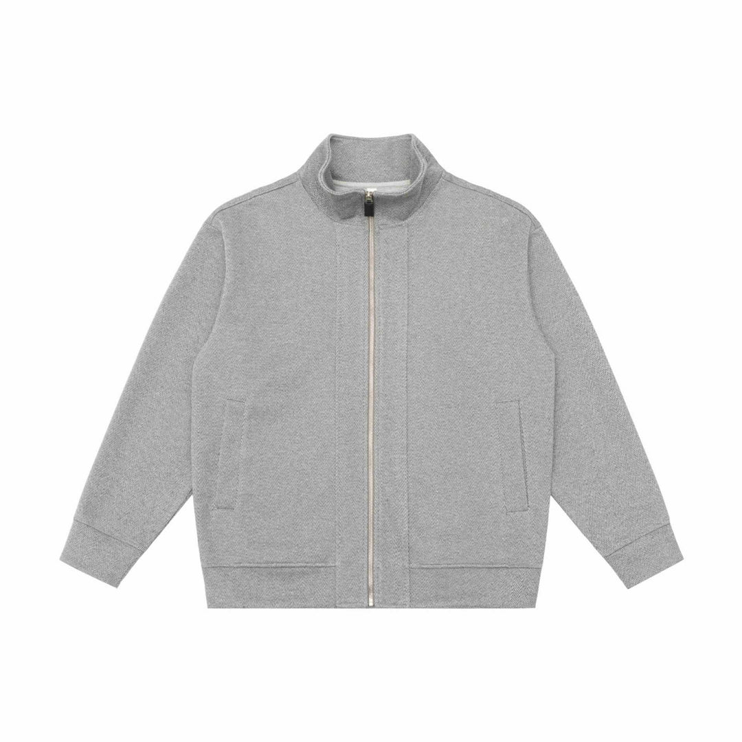 Unisex Lightweight Stand Collar Jacket made of Herringbone Structure with Full Zip Mune Fashion
