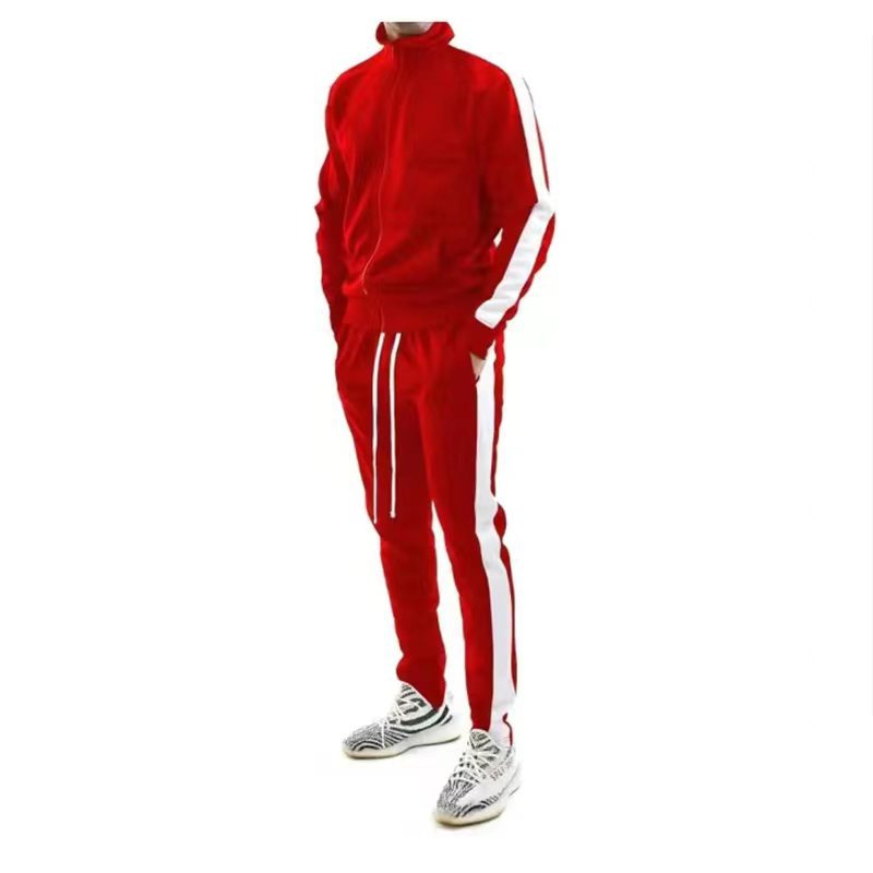 Men's slim training set with stand-up collar, zip jacket and fitted drawstring jogger Mune Fashion
