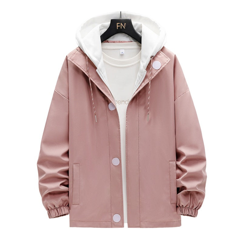 Men's two-layer hooded overlay jacket with contrasting inner hood and elastic cuffs Mune Fashion
